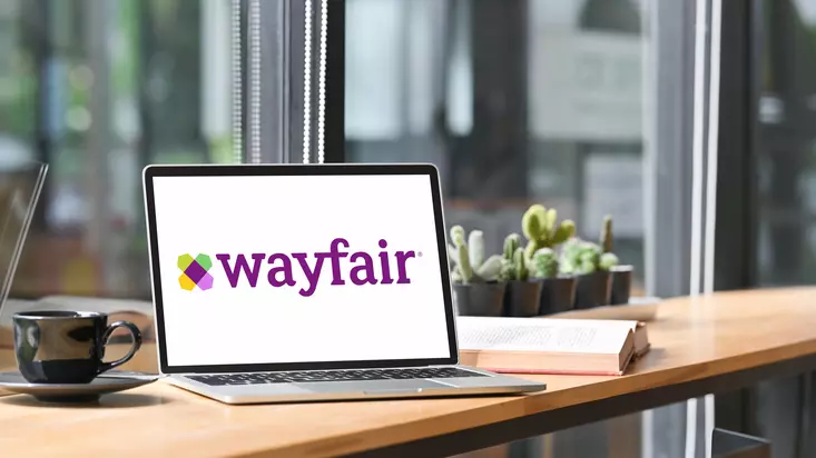 laptop with Wayfair logo on it
